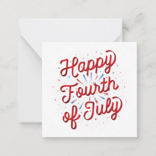 Glückwunsch 4. Juli Stationery Card (rot) Mitteilungskarte