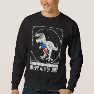 Glückwunsch 4. Juli Trex Rocket USA Flag unabhängi Sweatshirt