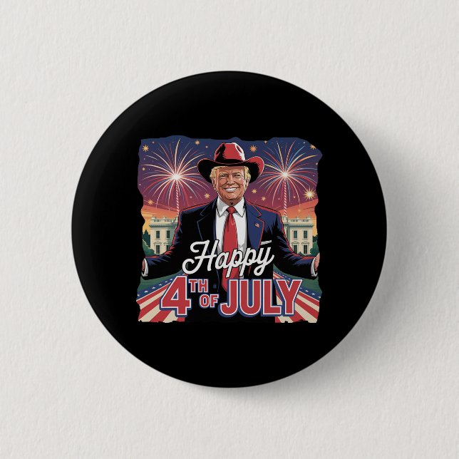 Glückwunsch 4. Juli Trumps Unabhängigkeitstag Button (Vorderseite)