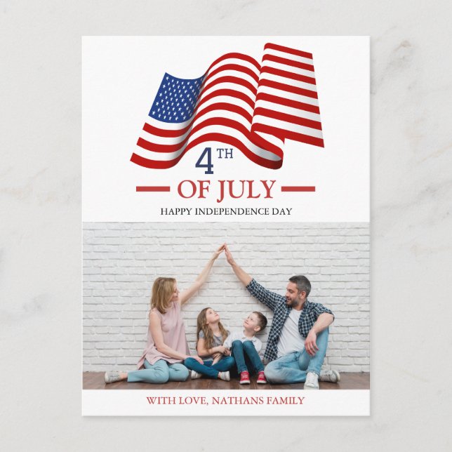 Glückwunsch 4. Juli Unabhängigkeitstag Amerika Fot Postkarte (Vorderseite)