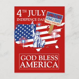 Glückwunsch 4. Juli Unabhängigkeitstag Amerika Par Feiertagspostkarte