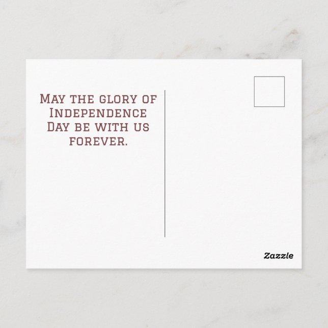 Glückwunsch 4. Juli Unabhängigkeitstag Amerika Par Postkarte (Rückseite)