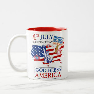 Glückwunsch 4. Juli Unabhängigkeitstag Amerika Par Zweifarbige Tasse