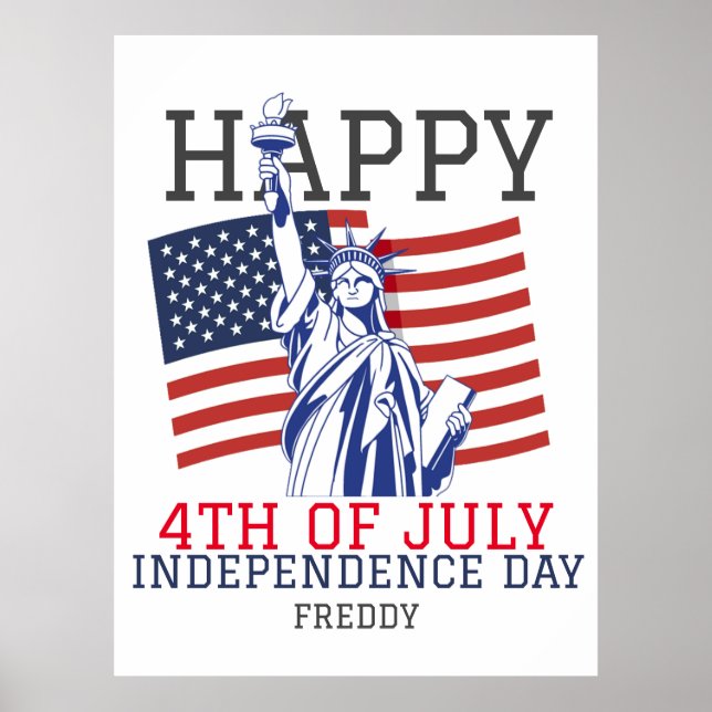 Glückwunsch 4. Juli Unabhängigkeitstag Party Poster (Vorne)