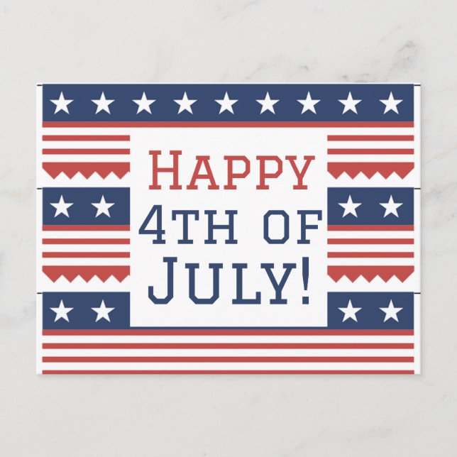 Glückwunsch 4. Juli Unabhängigkeitstag Party Postkarte (Vorderseite)