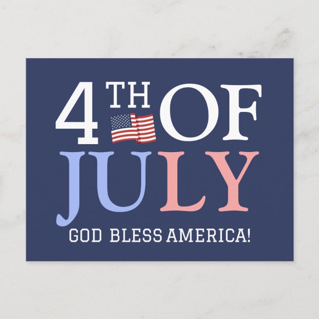 Glückwunsch 4. Juli Unabhängigkeitstag Party Postkarte (Vorderseite)