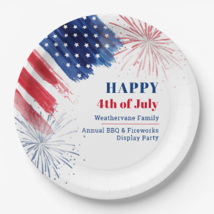 Glückwunsch 4. Juli Unabhängigkeitstag USA Family Pappteller