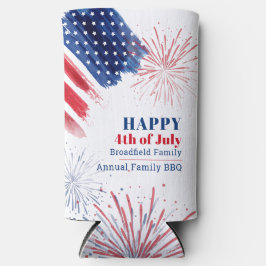 Glückwunsch 4. Juli Unabhängigkeitstag USA GRILLEN Selters Dosenkühler
