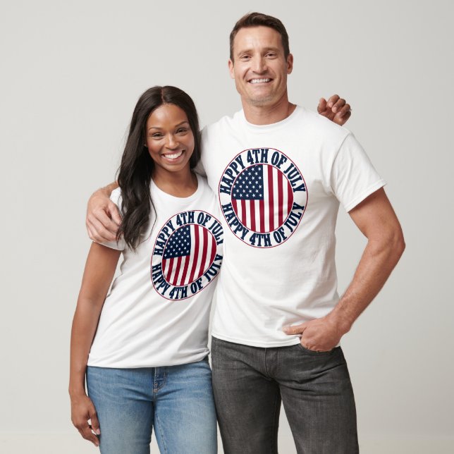 Glückwunsch 4. Juli US-Flag America Independence D T-Shirt (Unisex)