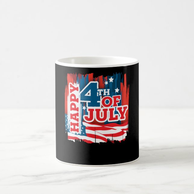Glückwunsch 4. Juli - US-Flagge Kaffeetasse (Mittel)