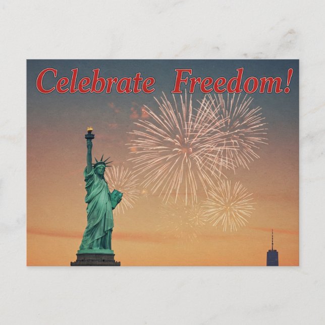 Glückwunsch 4. Juli US Flagge Postkarte (Vorderseite)