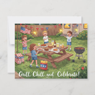 Glückwunsch 4. Juli US Flagge Postkarte