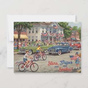 Glückwunsch 4. Juli US Flagge Postkarte