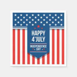 Glückwunsch 4. Juli US Flagge Serviette