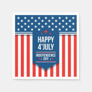 Glückwunsch 4. Juli US Flagge Serviette