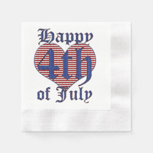 Glückwunsch 4. Juli US Flagge Typografie Nickerche Serviette