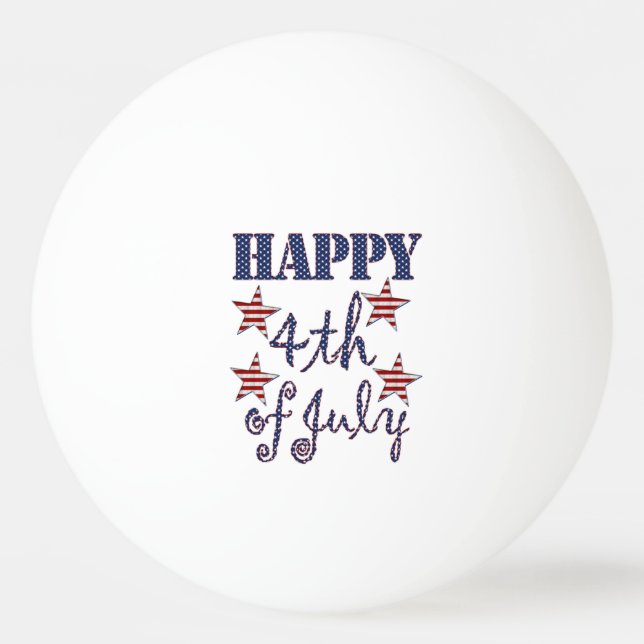 Glückwunsch 4. Juli US Flagge Typografie Tischtennisball (Vorderseite)