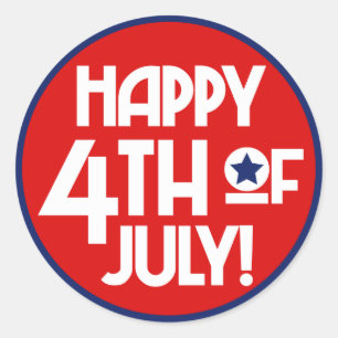 Glückwunsch 4. Juli Wortart Party Aufkleber