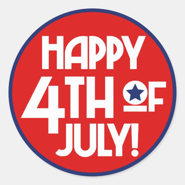 Glückwunsch 4. Juli Wortart Party Aufkleber (Vorderseite)