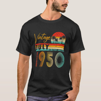 Glückwunsch 71. Geburtstag Vintag Juli 1950 71 Jah T-Shirt
