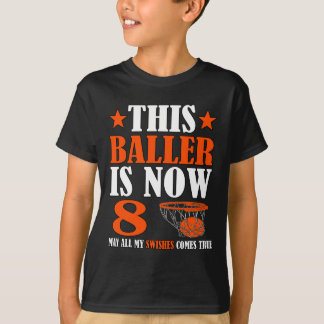 Glückwunsch 8. Geburtstag 8 Jahre alter Basketball T-Shirt