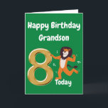 Glückwunsch 8. Geburtstag Grandson Karte<br><div class="desc">Eine hübsche 8. Geburtstagskarte für Ihren Enkel mit einem tanzenden Löwen.</div>