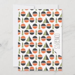 Glückwunsch Abschluss Abstrakter Kaktus Berg Karte