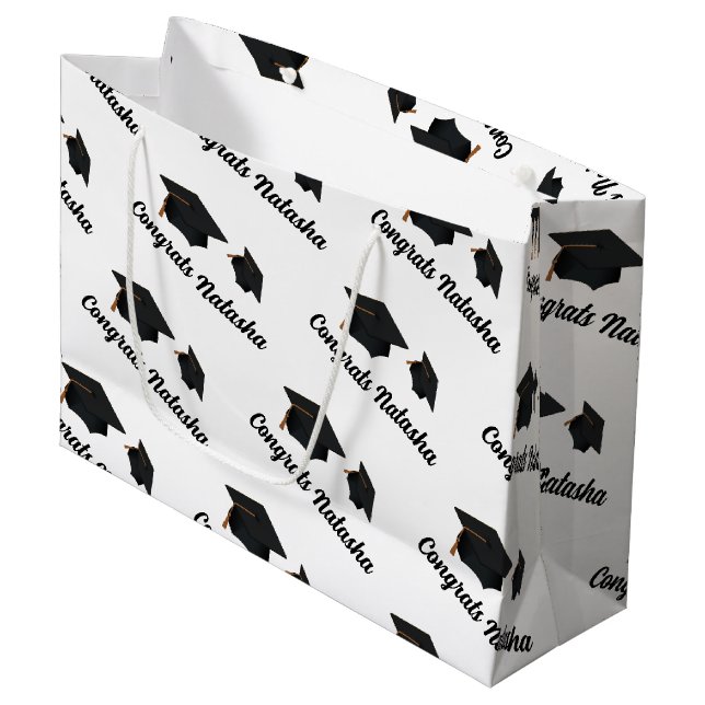 Glückwunsch Abschluss feiern Große Geschenktüte (Vorderseite Schrägansicht)