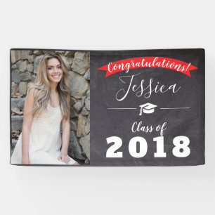Glückwunsch-Abschluss-Klassen-schwarze/rote Fahne Banner
