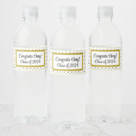 Glückwunsch Abschluss Personalisierte Klasse 2024 Wasserflaschenetikett