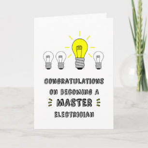 Glückwunsch auf dem Weg zum Master Electrician Karte