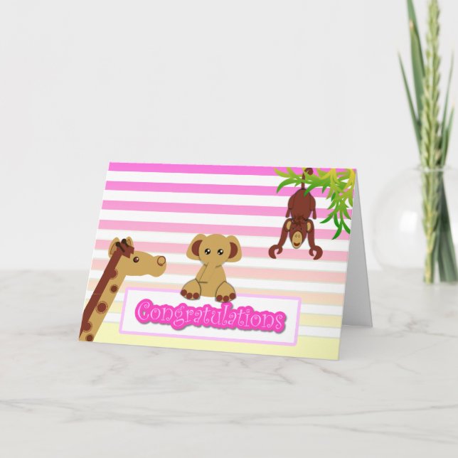 Glückwunsch, Baby Girl - Individuell Karte (Vorderseite)