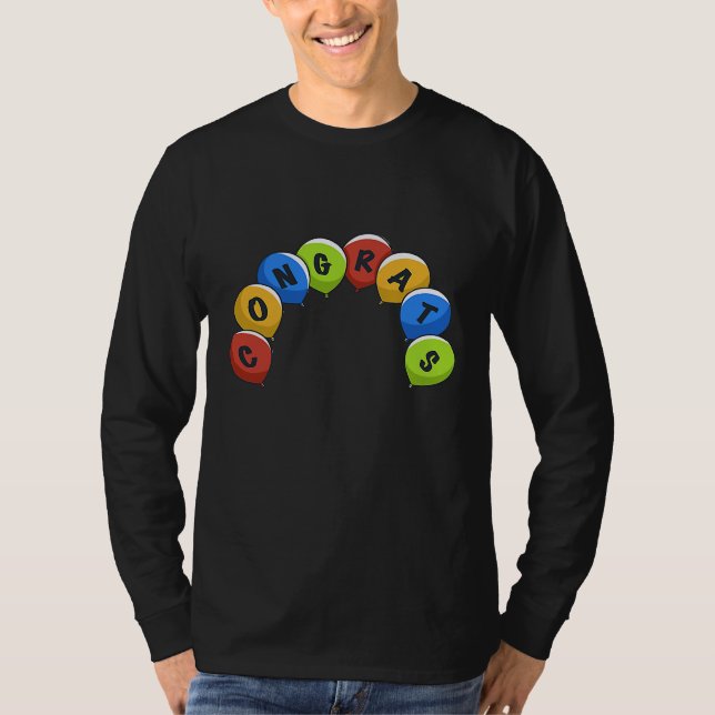 Glückwunsch Balloons Feier T-Shirt (Vorderseite)