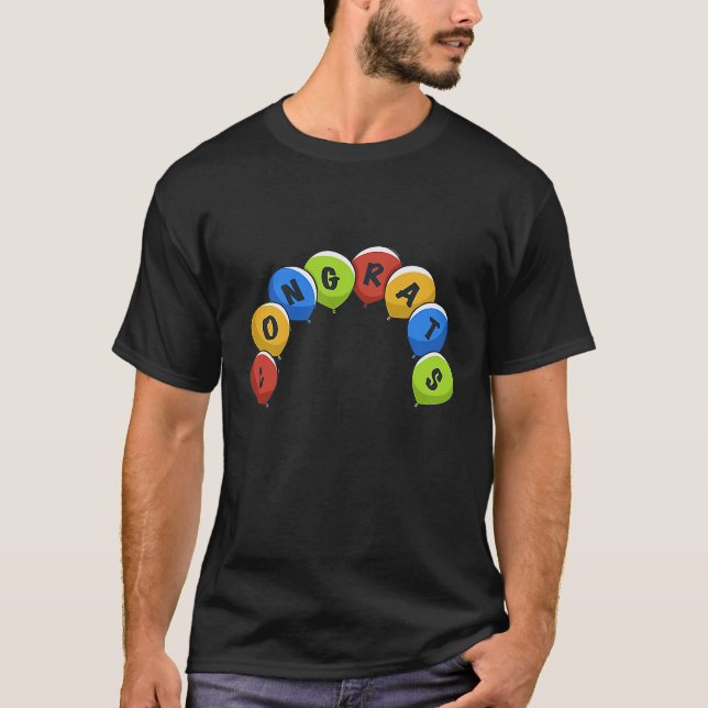 Glückwunsch Balloons Feier T-Shirt (Vorderseite)