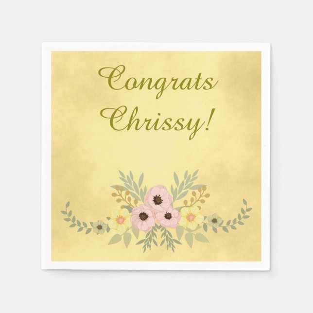 Glückwunsch Blume Serviette (Vorderseite)