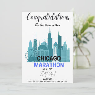 Glückwunsch Chicago Marathon 2025 Runner Gift Feiertagskarte