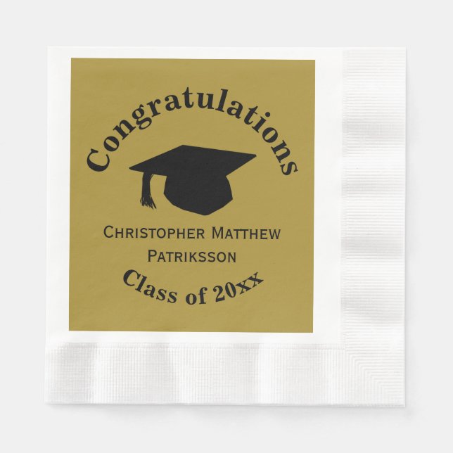 Glückwunsch, Class 20xx Abschluss, Matte Gold Serviette (Vorderseite)