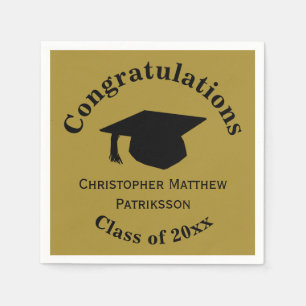 Glückwunsch, Class 20xx Abschluss, Matte Gold Serviette