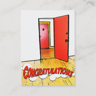 Glückwunsch-Comictür Visitenkarte