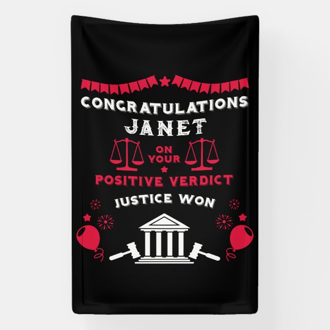 Glückwunsch Court Verdict Banner (Vertikal)