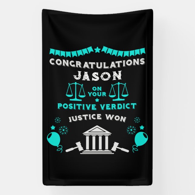 Glückwunsch Court Verdict Banner (Vertikal)