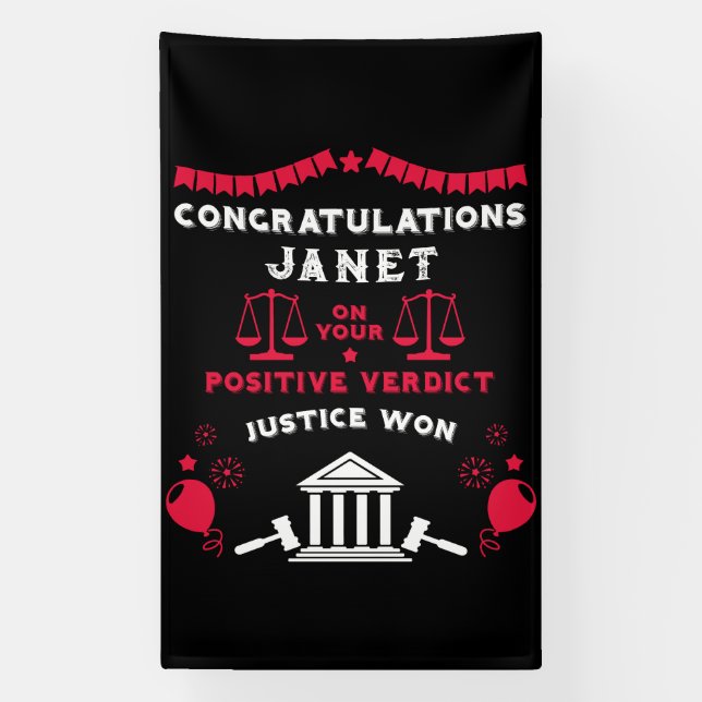 Glückwunsch Court Verdict Banner (Vertikal)