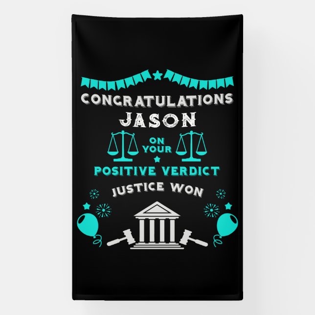 Glückwunsch Court Verdict Banner (Vertikal)