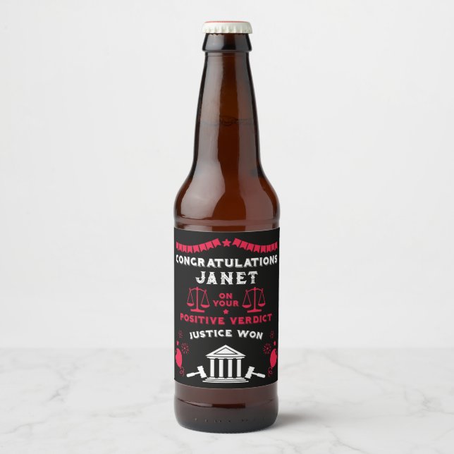Glückwunsch Court Verdict Bierflaschenetikett (Vorderseite)