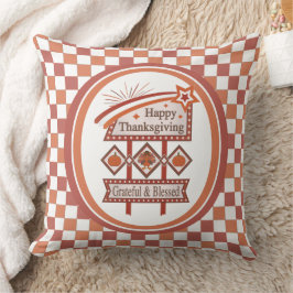 Glückwunsch Danksagend und gesegnet Retro-Zeichen Kissen