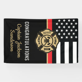 Glückwunsch der dünnen roten Linie Feuerwehrruhest Banner