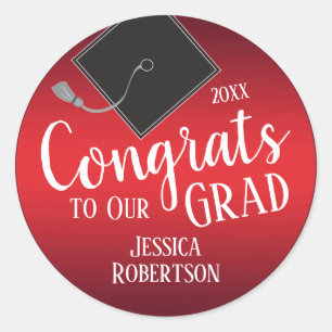 Glückwunsch der Red Class von 2021 Runder Aufkleber