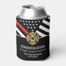 Glückwunsch der Red Line-Flagge für Feuerwehrleute Dosenkühler