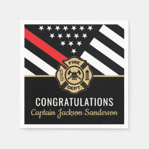 Glückwunsch der Red Line-Flagge für Feuerwehrleute Serviette
