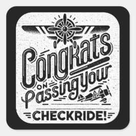 Glückwunsch, die Ihren Schachzug passieren! Quadratischer Aufkleber